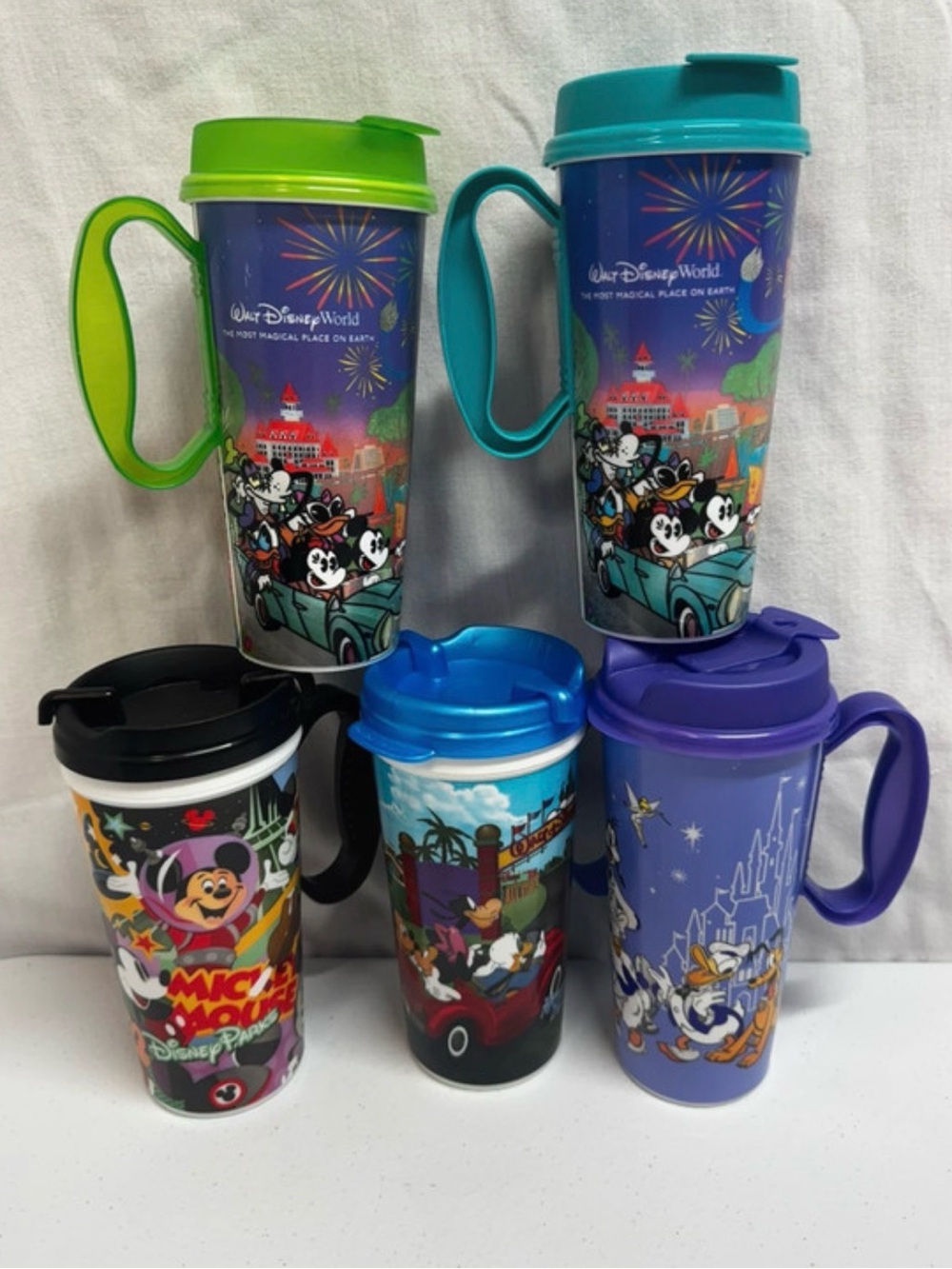 Disney Mickey Mouse Travel Mug Lot- Multicolor
